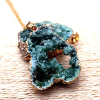 Natural Crystal Geode Pendant - Gaia-Amethyst-State of Style