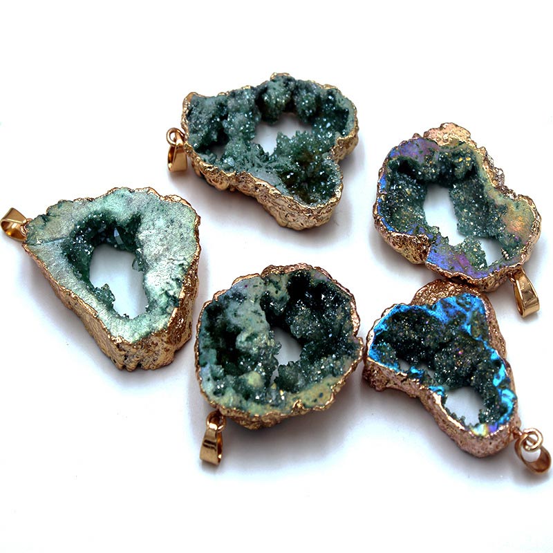 Natural Crystal Geode Pendant - Gaia-Amethyst-State of Style