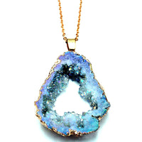 Natural Crystal Geode Pendant - Gaia-Amethyst-State of Style