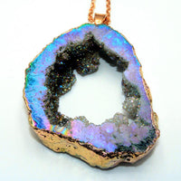 Natural Crystal Geode Pendant - Gaia-Amethyst-State of Style
