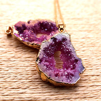 Natural Crystal Geode Pendant - Gaia-Amethyst-State of Style