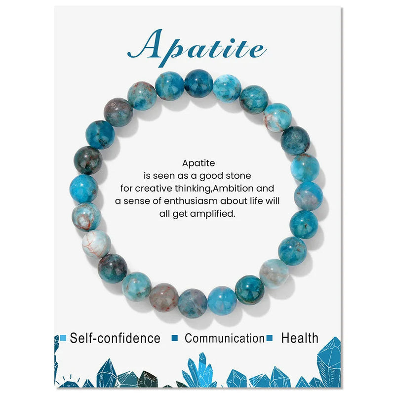 Natural Crystal Healing Energy Bracelet - Aria-Blue Apatite-State of Style