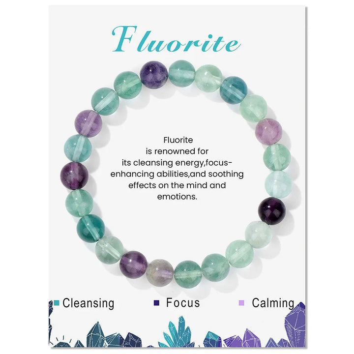 Natural Crystal Healing Energy Bracelet - Aria-Fluorite-State of Style