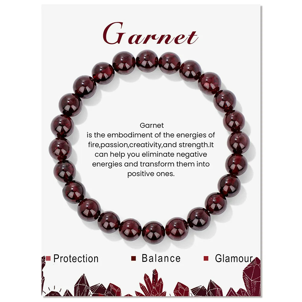 Natural Crystal Healing Energy Bracelet - Aria-Garnet-State of Style