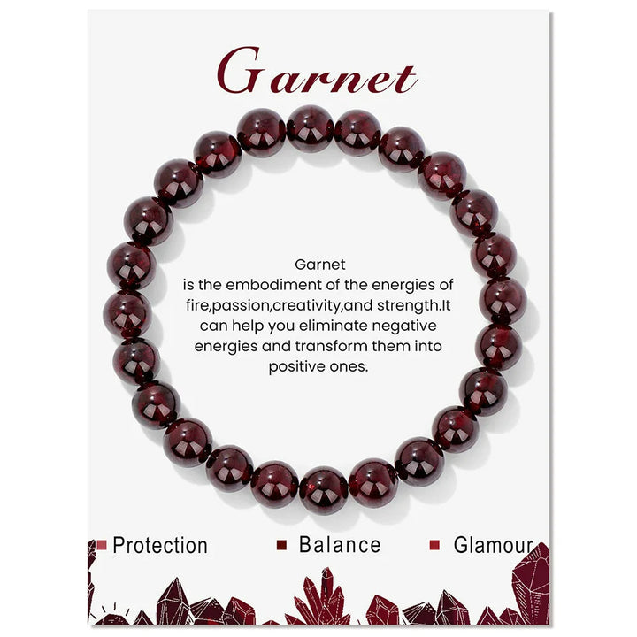 Natural Crystal Healing Energy Bracelet - Aria-Garnet-State of Style