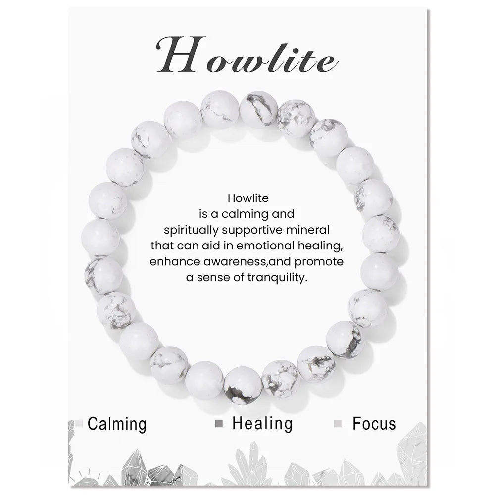 Natural Crystal Healing Energy Bracelet - Aria-Howlite-State of Style