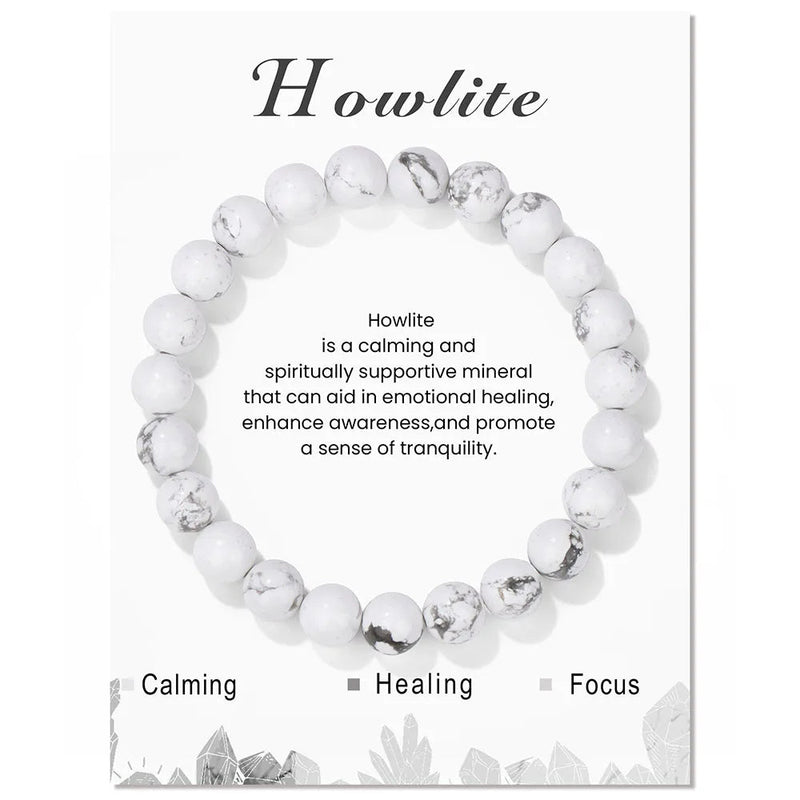 Natural Crystal Healing Energy Bracelet - Aria-Howlite-State of Style