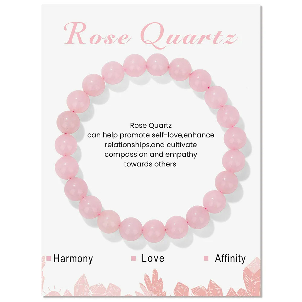 Natural Crystal Healing Energy Bracelet - Aria-Rose Quartz-State of Style