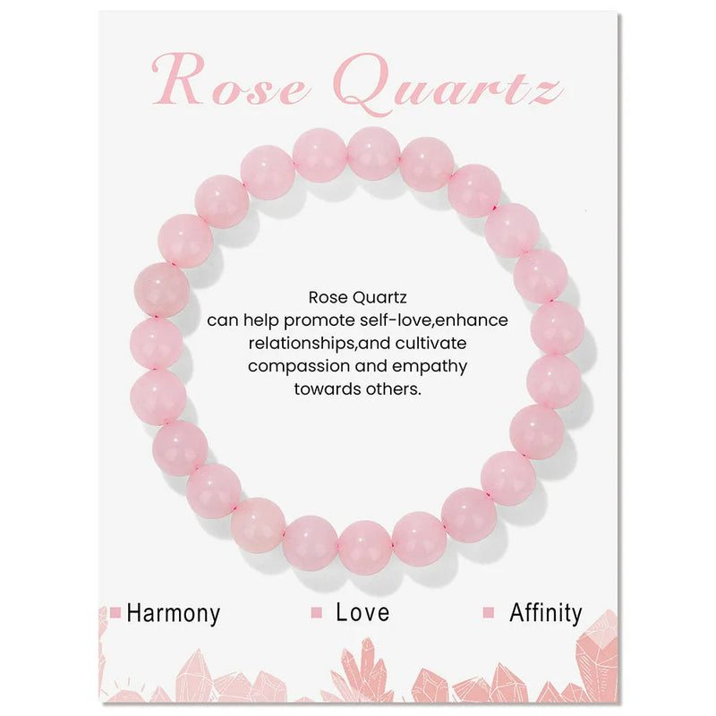 Natural Crystal Healing Energy Bracelet - Aria-Rose Quartz-State of Style