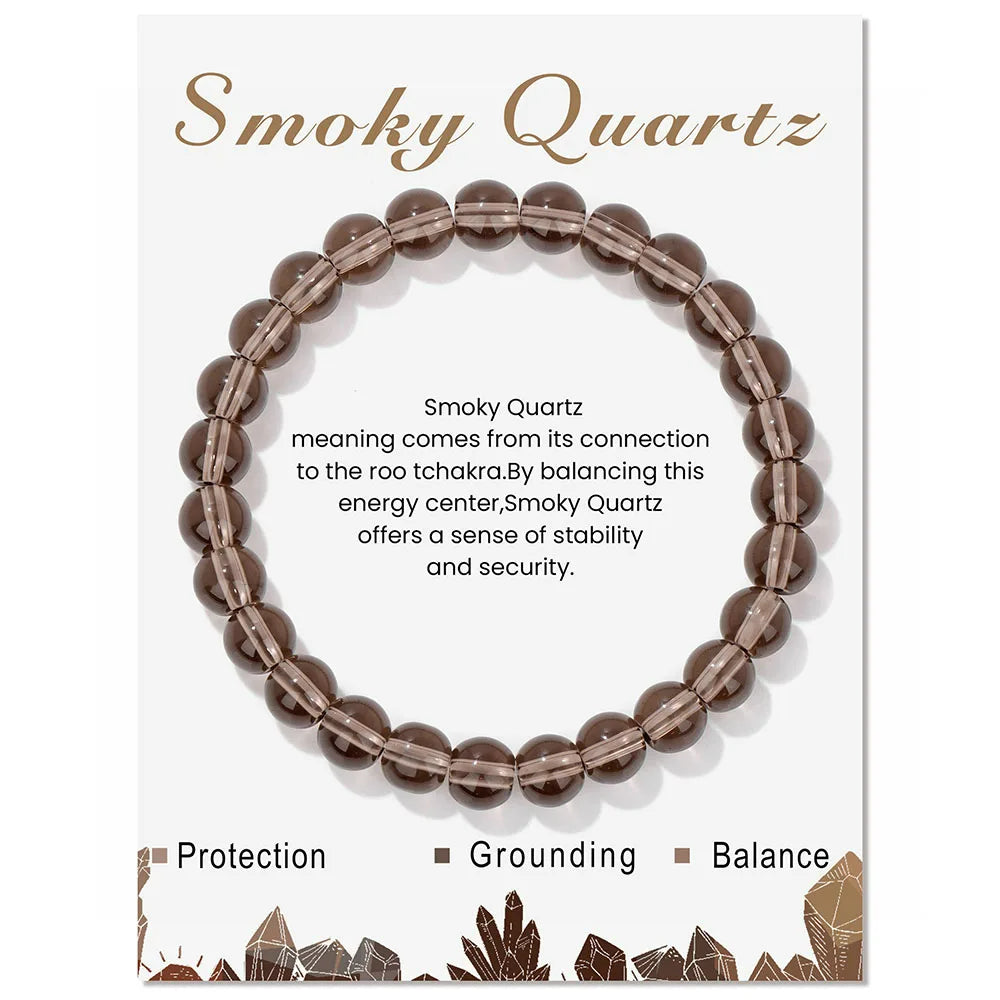 Natural Crystal Healing Energy Bracelet - Aria-Smoky Quartz-State of Style