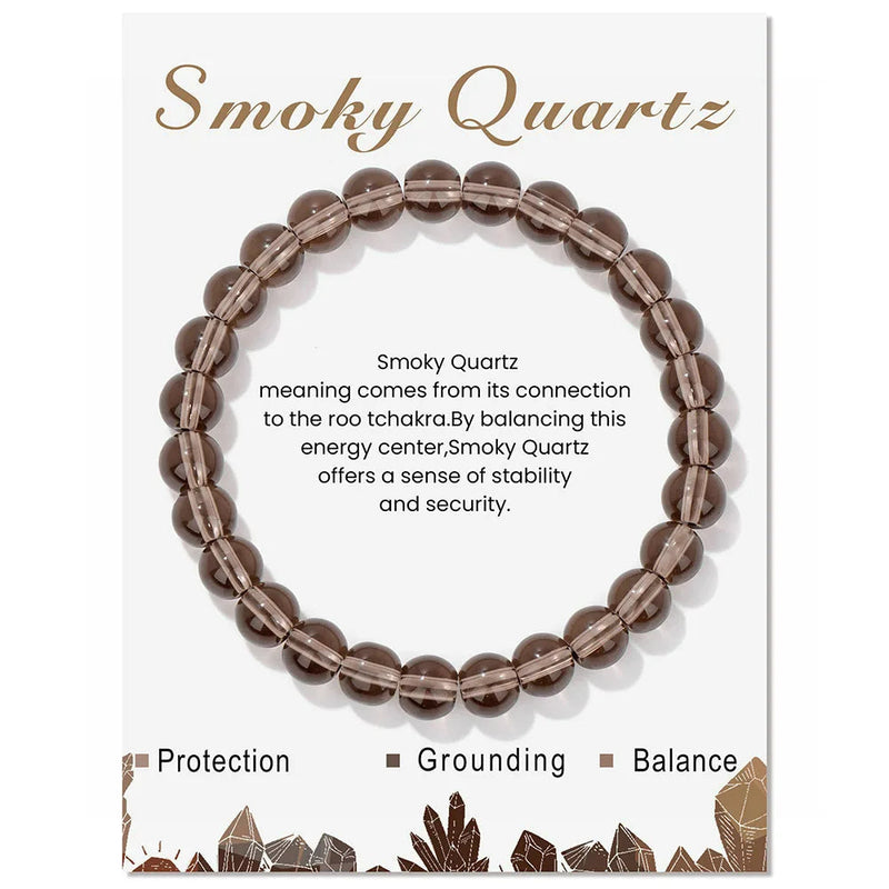 Natural Crystal Healing Energy Bracelet - Aria-Smoky Quartz-State of Style