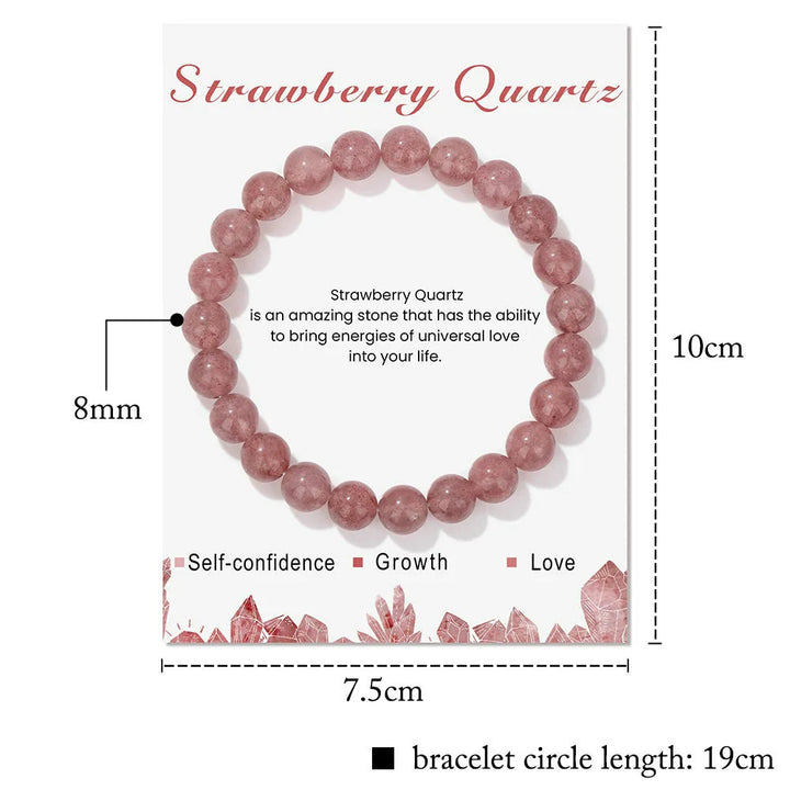 Natural Crystal Healing Energy Bracelet - Aria-Strawberry Quartz-State of Style