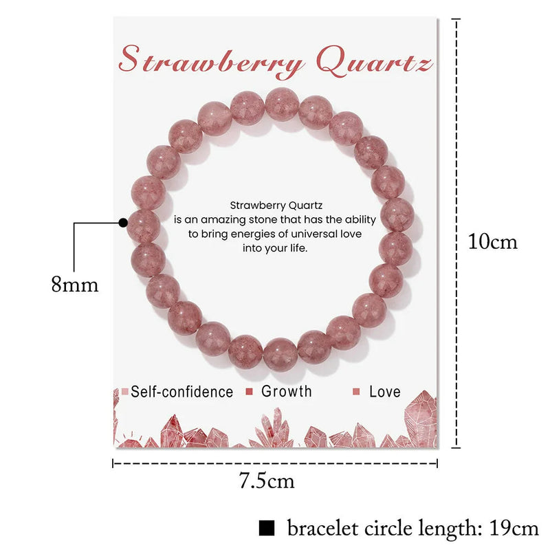 Natural Crystal Healing Energy Bracelet - Aria-Strawberry Quartz-State of Style