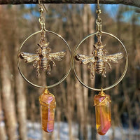 Natural Crystal Moon & Star Earrings - Elara-Amber-State of Style