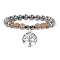 Natural Crystal Tree of Life Bracelet - Mila-Hematite and Smoky Quartz-State of Style