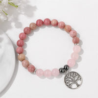 Natural Crystal Tree of Life Bracelet - Mila-Rhodonite and Rose Tiger Eye-State of Style