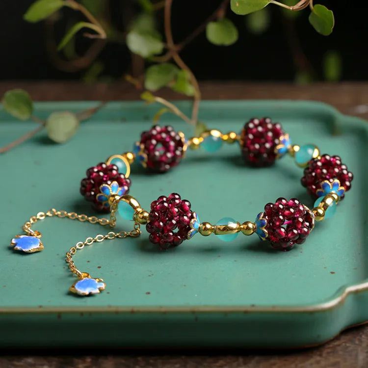 Natural Garnet Bracelet - Selina-Green-State of Style