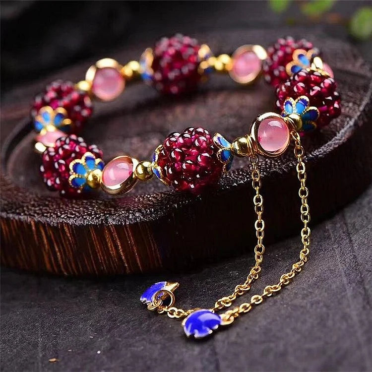Natural Garnet Bracelet - Selina-Pink-State of Style