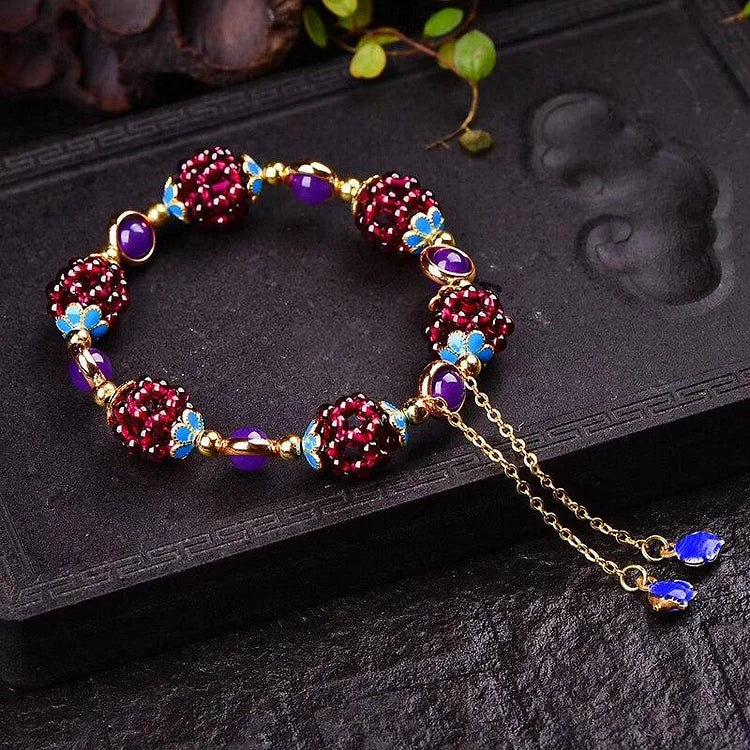 Natural Garnet Bracelet - Selina-Purple-State of Style