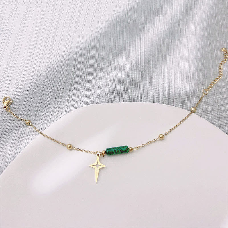 Natural Malachite Star Pendant Earrings, Necklace, and Bracelet - Maria-Bracelet-State of Style