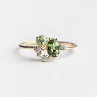 Natural Peridot with Zircon Ring - Selene-Gold-49mm-State of Style