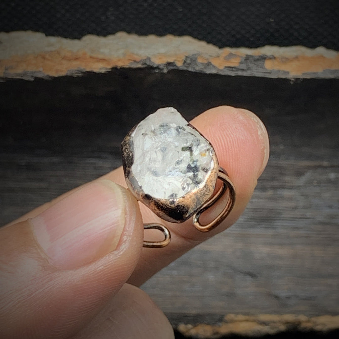 Natural Raw Birthstone Ring - Selina-April: Clear Crystal-State of Style