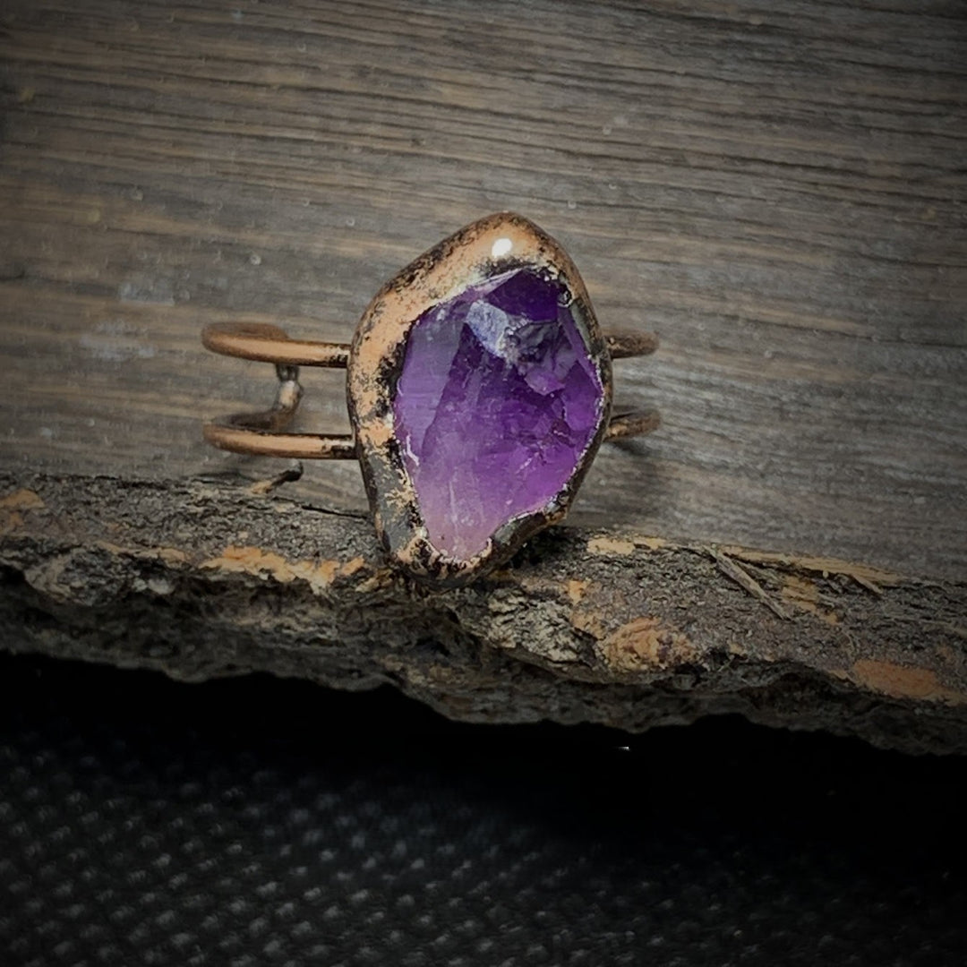 Natural Raw Birthstone Ring - Selina-February: Amethyst-State of Style