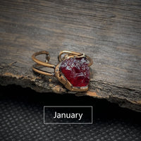 Natural Raw Birthstone Ring - Selina-January: Garnet-State of Style