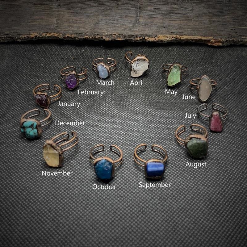 Natural Raw Birthstone Ring - Selina-January: Garnet-State of Style