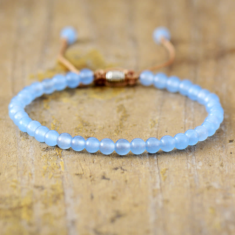Natural Stone Pearl Adjustable Braided Bracelet – Aisha-Aquamarine-State of Style