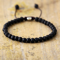 Natural Stone Pearl Adjustable Braided Bracelet – Aisha-Lava Stone-State of Style