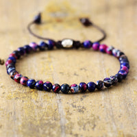 Natural Stone Pearl Adjustable Braided Bracelet – Aisha-Purple Imperial Stone-State of Style