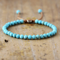 Natural Stone Pearl Adjustable Braided Bracelet – Aisha-Turquoise-State of Style