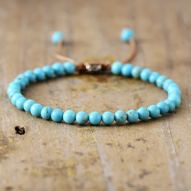 Natural Stone Pearl Adjustable Braided Bracelet – Aisha-Turquoise-State of Style