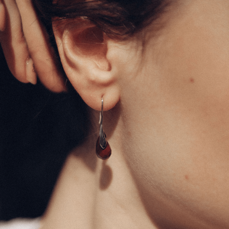 Natural Teardrop Gemstone Earrings - Serenella-Amethyst-State of Style