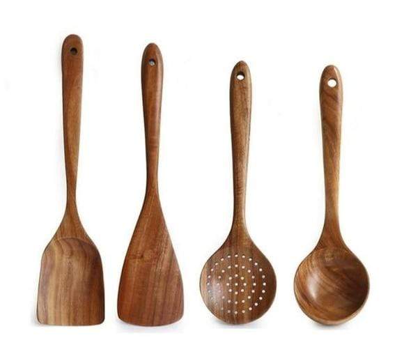 Natural Wooden Kitchen Set - RustiCook-Set of 4 pieces-State of Style