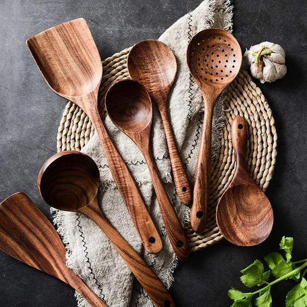 Natural Wooden Kitchen Set - RustiCook-Set of 4 pieces-State of Style