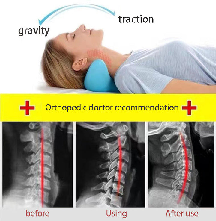 NECK AND SHOULDER STRETCHER - CERVICAL TRACTION MASSAGE CUSHION FOR SPINAL ALIGNMENT-Blue-State of Style