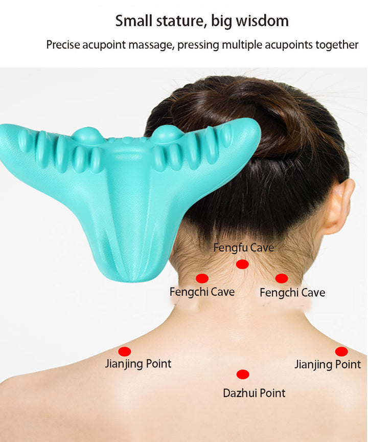NECK AND SHOULDER STRETCHER - CERVICAL TRACTION MASSAGE CUSHION FOR SPINAL ALIGNMENT-Blue-State of Style
