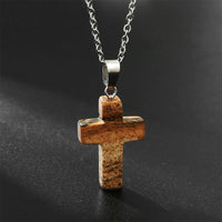 Necklace with Cross of Natural Gemstones - Seraphina-Jade-State of Style