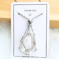 Necklace with Crystal Holder Pendant - CrystalGuard-Silver-Moonstone-State of Style