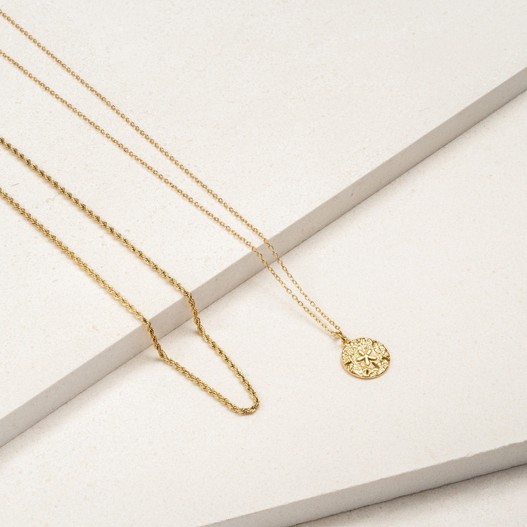 Necklace with Sand Dollar Pendant - Marisol-Silver-State of Style