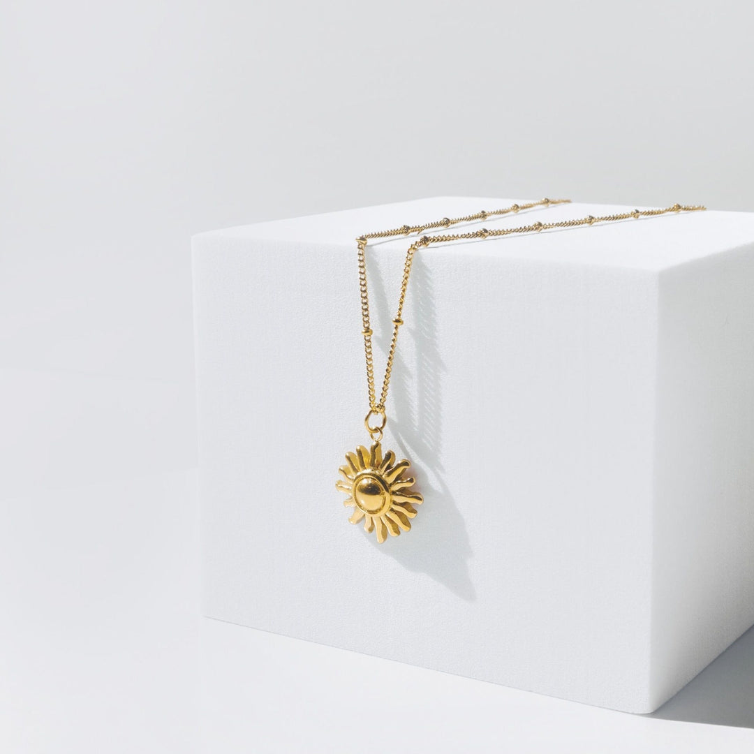 Necklace with Sun Pendant - Solara-Gold-State of Style