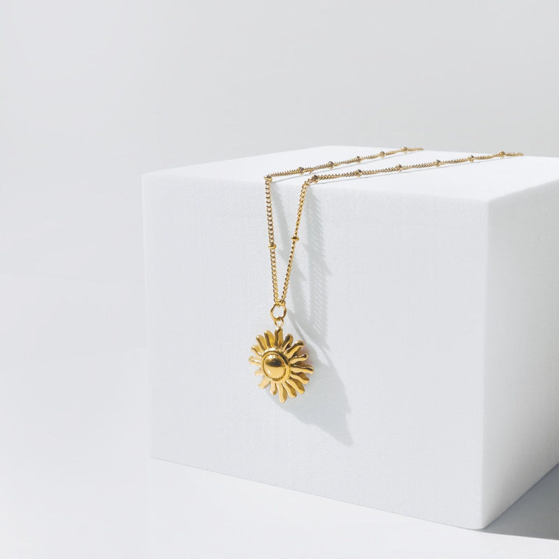 Necklace with Sun Pendant - Solara-Gold-State of Style