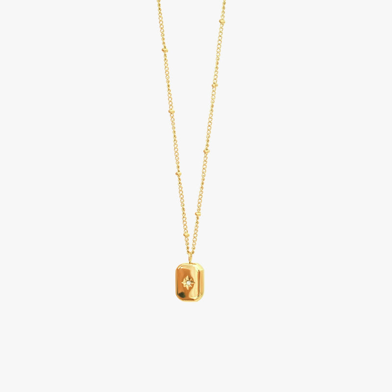 Necklace with Zirconia Stone - Celeste-Gold-State of Style