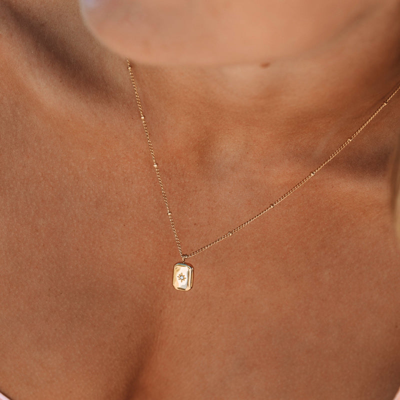 Necklace with Zirconia Stone - Celeste-Gold-State of Style