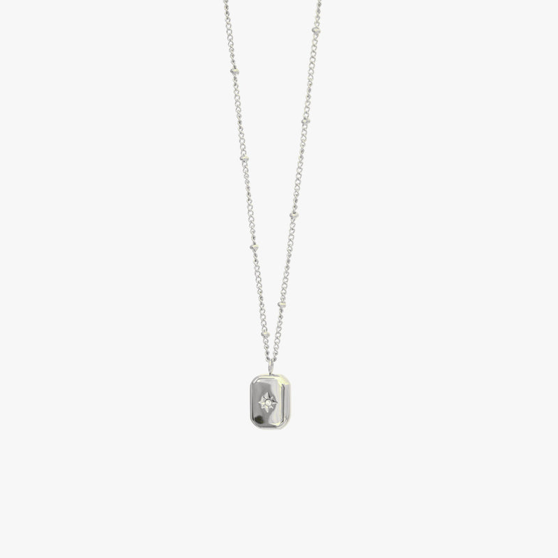 Necklace with Zirconia Stone - Celeste-Silver-State of Style