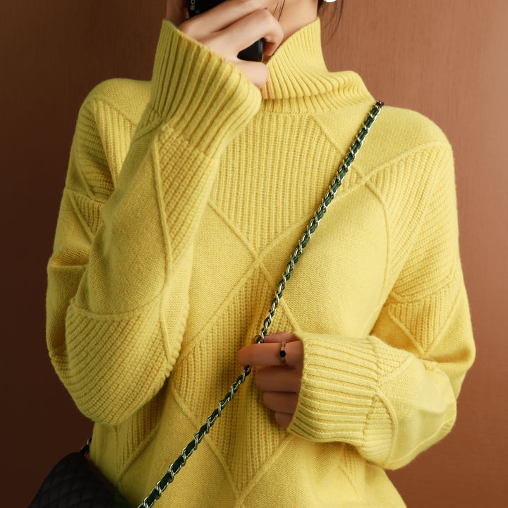 Neeltje's Sweater – Classic Turtleneck Sweater for Women-Yellow-S-State of Style