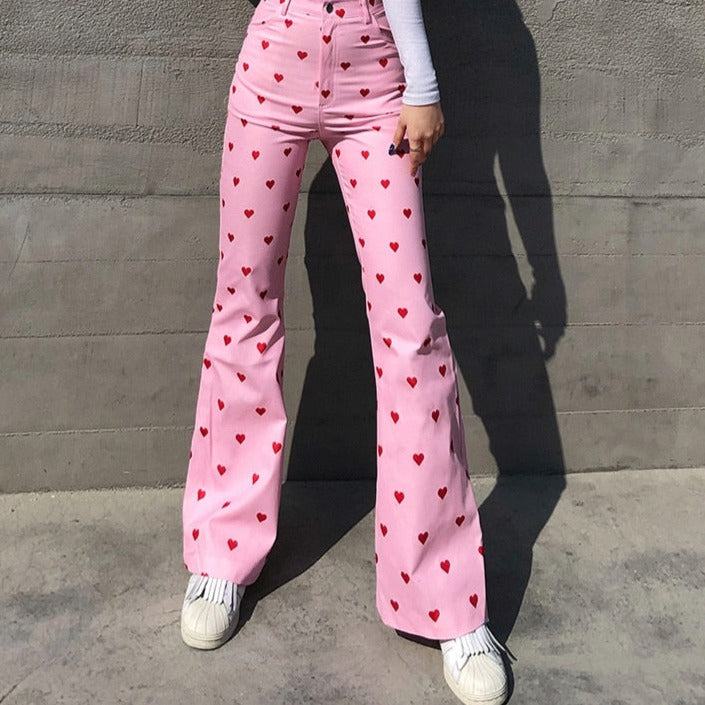 NeeltjesPants | Heart Print Trousers for Women-M-State of Style