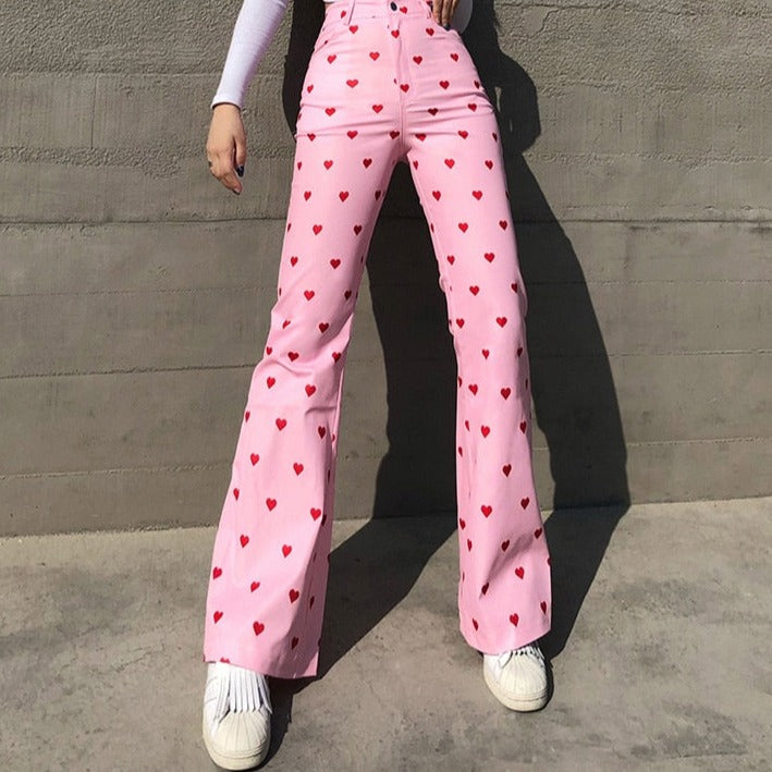 NeeltjesPants | Heart Print Trousers for Women-S-State of Style